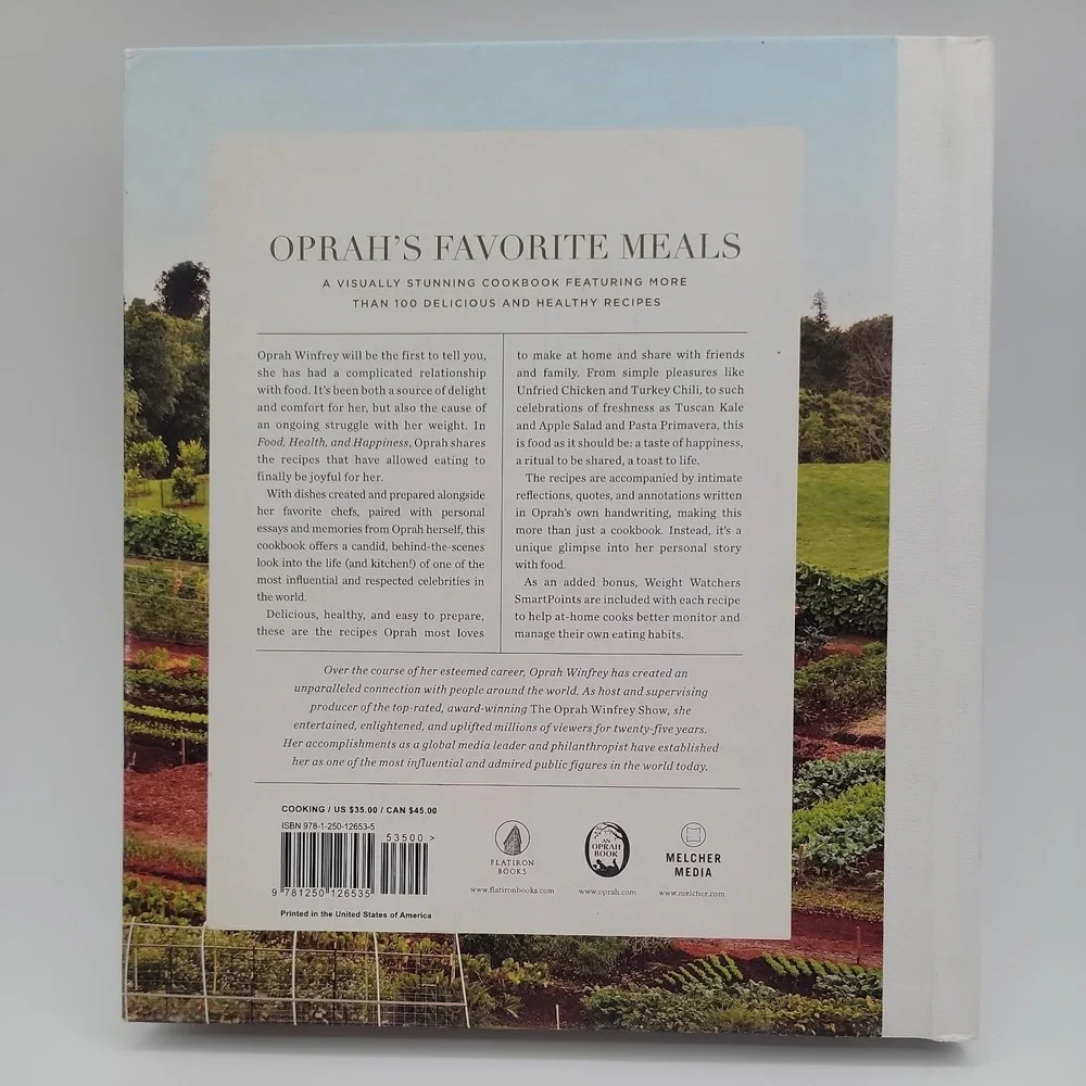 Oprah Winfrey Food Health and Happiness Hardcover First Edition Cookbook Ex Con
